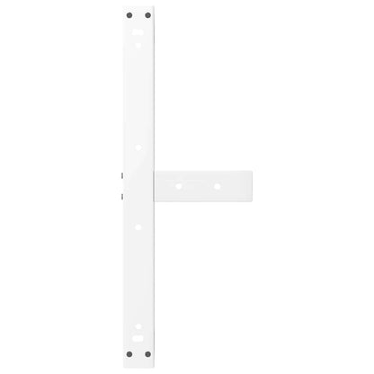 White Steel Coffee Table Legs, T-Shaped, 2 pcs, Adjustable Height.