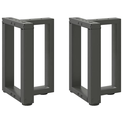 Anthracite Steel T-Shaped Coffee Table Legs, 2 pcs, Adjustable Height