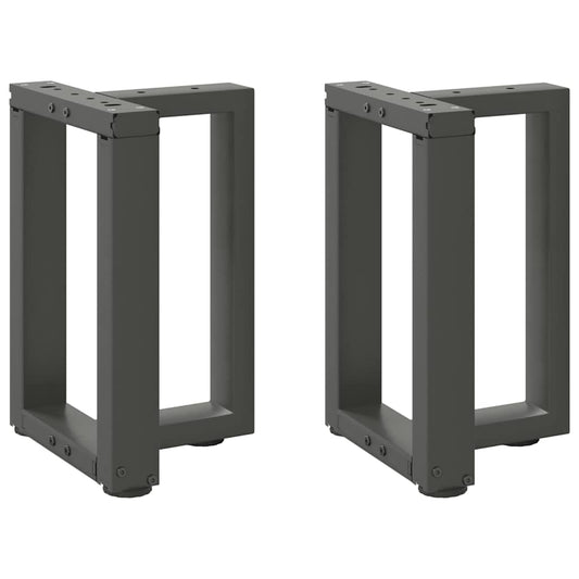 Anthracite Steel T-Shaped Coffee Table Legs, 2 pcs, Adjustable Height