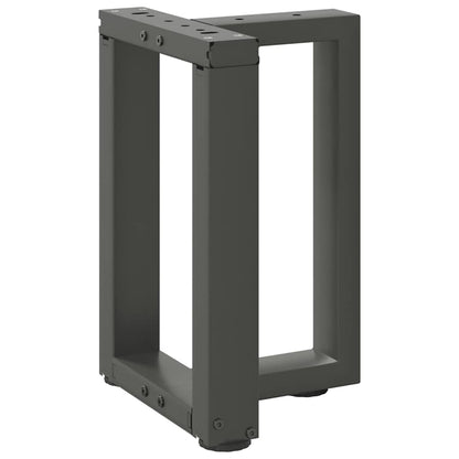 Anthracite Steel T-Shaped Coffee Table Legs, 2 pcs, Adjustable Height