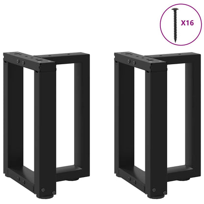 Black Steel T-Shaped Coffee Table Legs, 2 pcs, Adjustable 38-43 cm