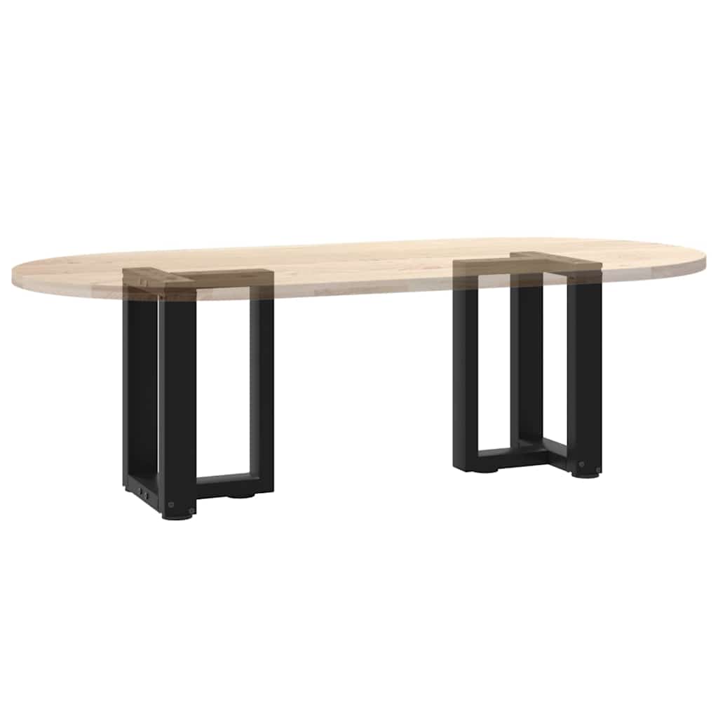 Black Steel T-Shaped Coffee Table Legs, 2 pcs, Adjustable 38-43 cm