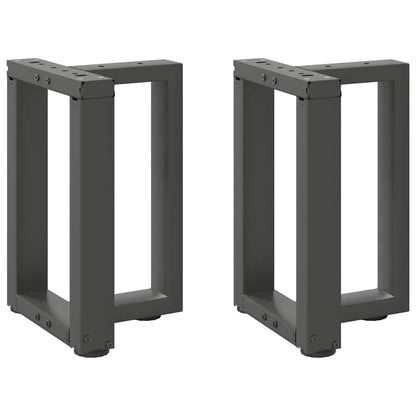 Anthracite Steel T-Shaped Coffee Table Legs 2pcs, Adjustable Height