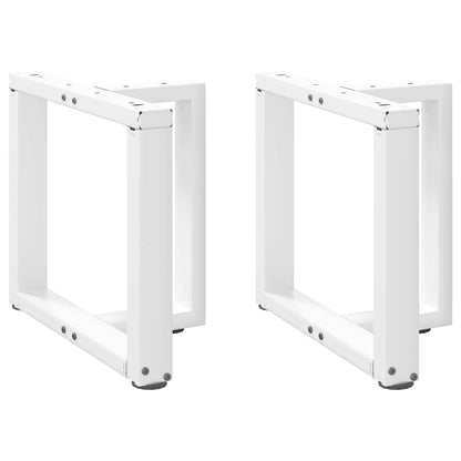 White Steel T-Shaped Coffee Table Legs, 2 pcs, Adjustable Height