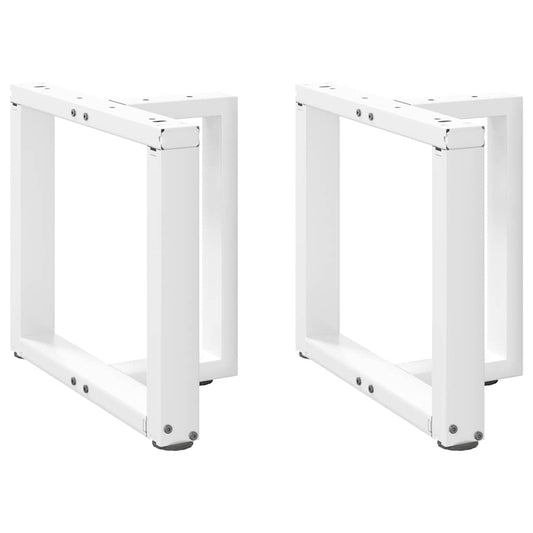 White Steel T-Shaped Coffee Table Legs, 2 pcs, Adjustable Height