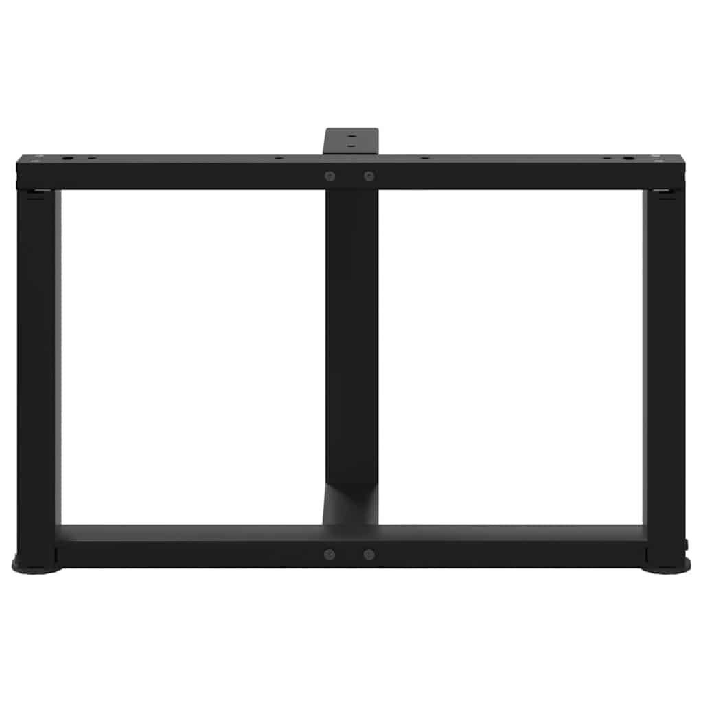 T-Shaped Black Steel Coffee Table Legs, Adjustable 60x25x(42-43) cm, 2 pcs