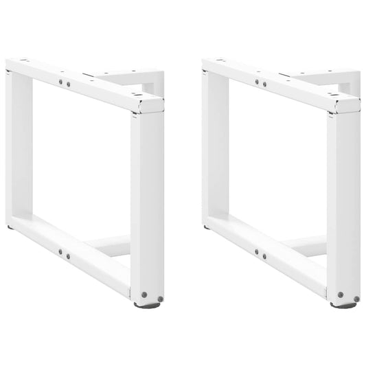 T-Shaped Steel Coffee Table Legs, White, Adjustable Height, 2pcs