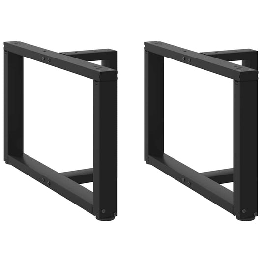 T-Shaped Black Steel Coffee Table Legs, Adjustable 70x25x(42-43) cm