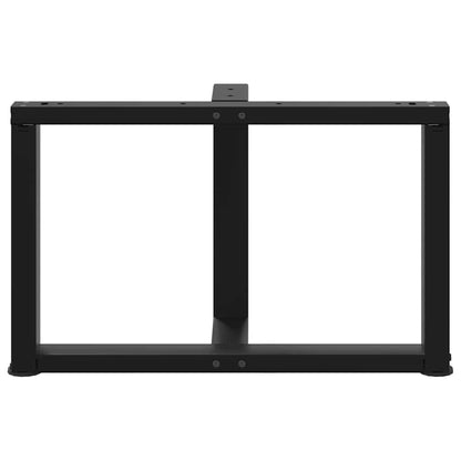 T-Shaped Black Steel Coffee Table Legs, Adjustable 70x25x(42-43) cm