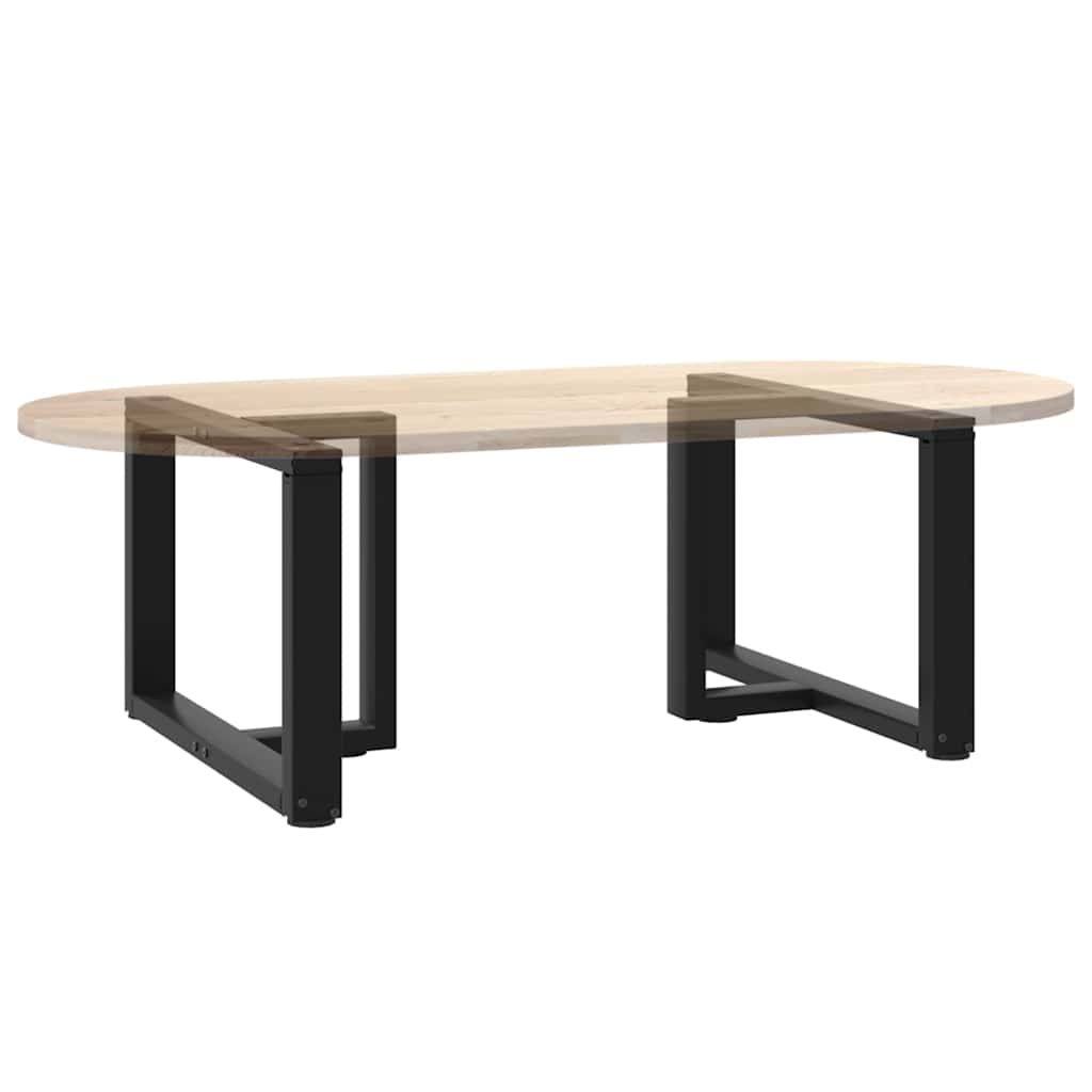 T-Shaped Black Steel Coffee Table Legs, Adjustable 70x25x(42-43) cm