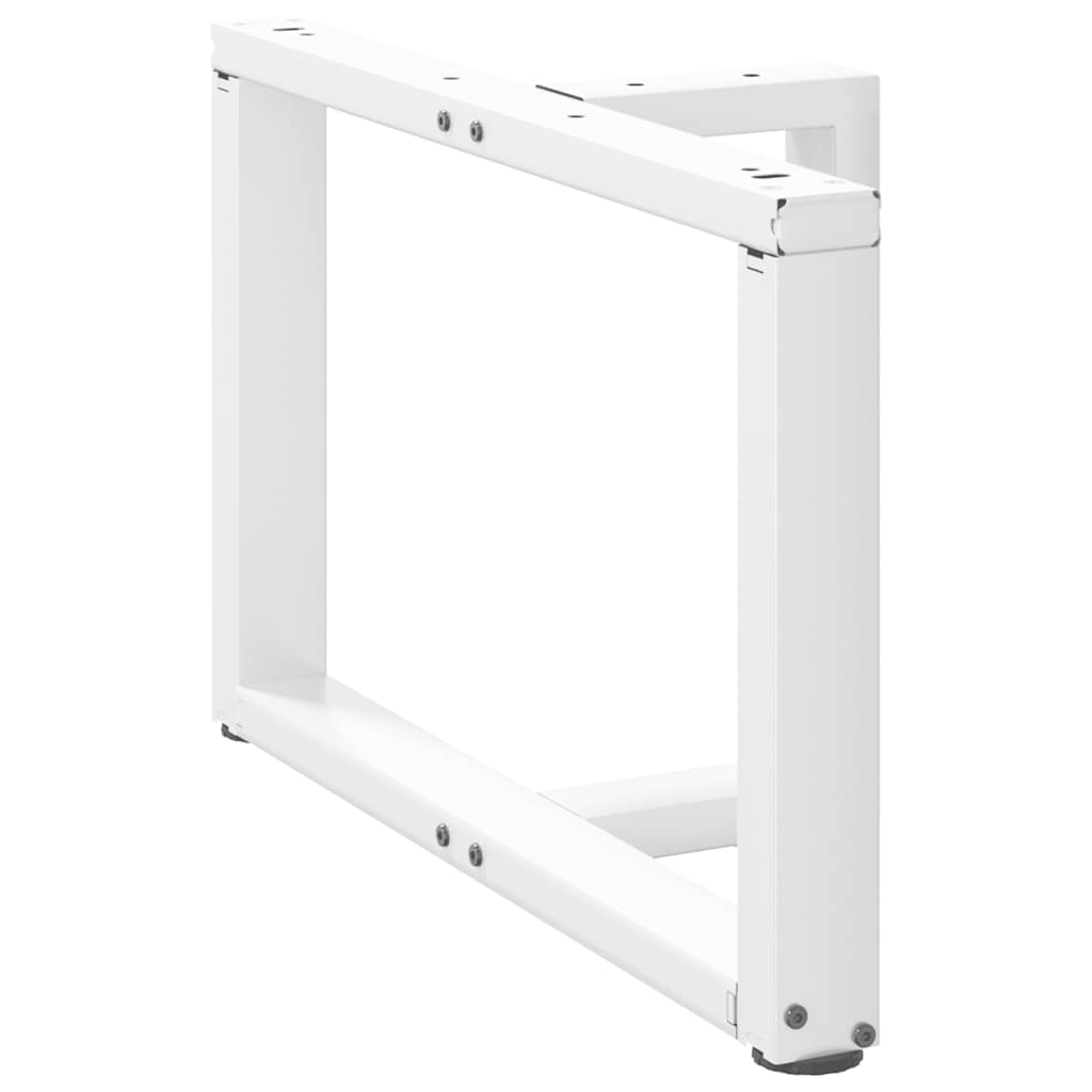 White Steel T-Shaped Coffee Table Legs 2-Pack, Adjustable Height