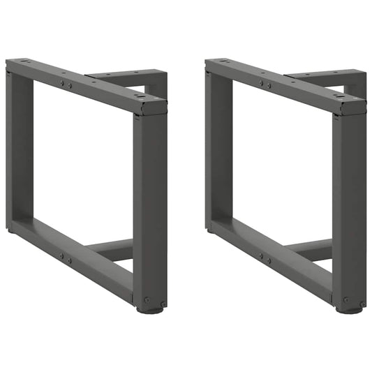 Anthracite Steel T-Shaped Coffee Table Legs 2pcs 70x25x(42-43) cm
