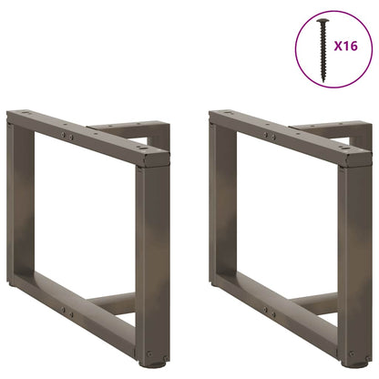 Black Steel T-Shaped Coffee Table Legs, 2 Pcs, Adjustable Height