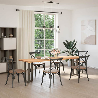 Black Steel T-Shaped Console Table Legs 2pcs Adjustable 25x28x72-73cm