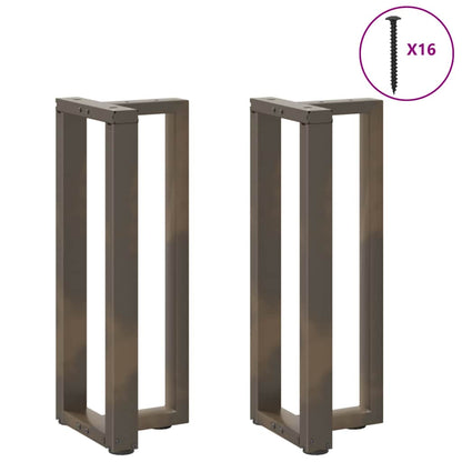Black Steel T-Shaped Console Table Legs 2pcs Adjustable 25x28x72-73cm