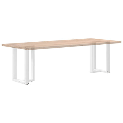 White Steel T-Shaped Dining Table Legs 2pcs Adjustable Height