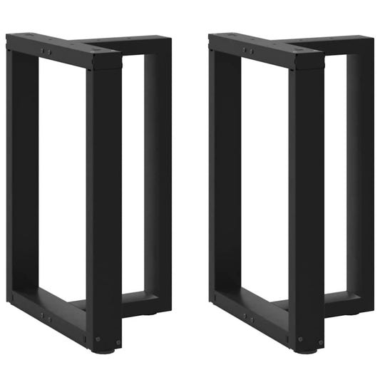 Black Steel T-Shaped Dining Table Legs - Adjustable 72-73 cm, 2 pcs