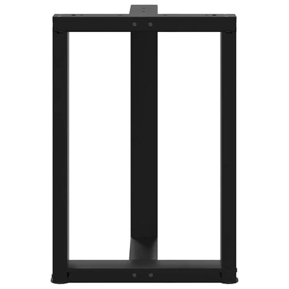 Black Steel T-Shaped Dining Table Legs - Adjustable 72-73 cm, 2 pcs