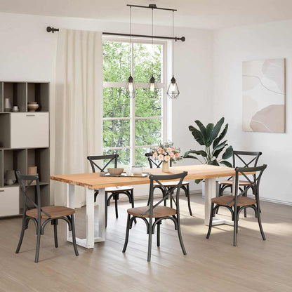 Dining Table Legs T-Shaped 2 pcs White 60x35x(72-73) cm Steel
