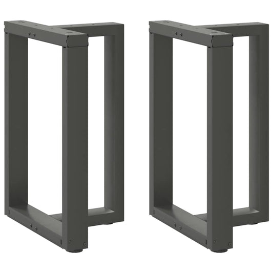 Anthracite Steel T-Shaped Dining Table Legs 2 pcs, Adjustable Height
