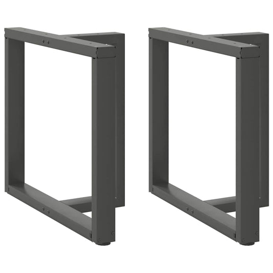 Anthracite Steel T-Shaped Dining Table Legs 2pcs, Adjustable 70x35x72-73cm