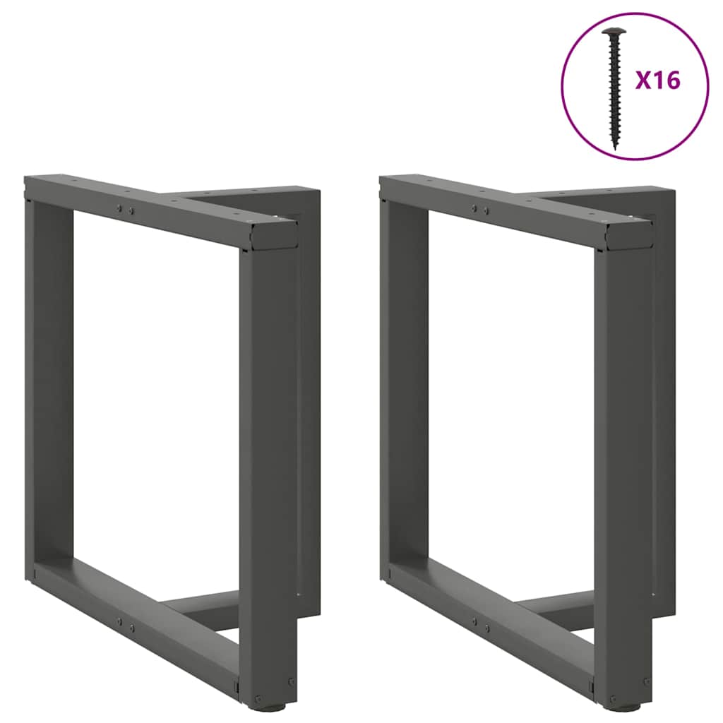 Anthracite Steel T-Shaped Dining Table Legs 2pcs, Adjustable 70x35x72-73cm