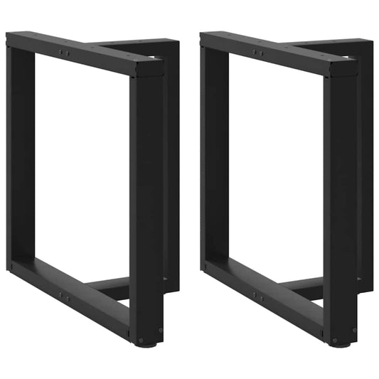 Adjustable T-Shaped Steel Dining Table Legs, Black, Set of 2