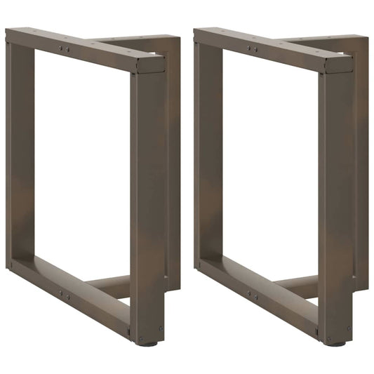 Black Steel T-Shaped Dining Table Legs, 2 pcs, Adjustable Height