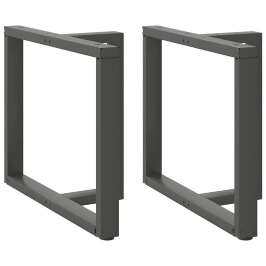 Anthracite Steel T-Shaped Dining Table Legs 2pcs, Adjustable 90x35 cm
