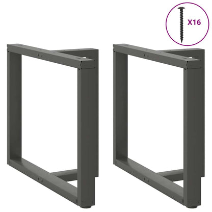 Anthracite Steel T-Shaped Dining Table Legs 2pcs, Adjustable 90x35 cm