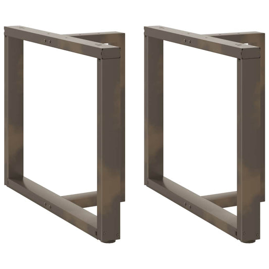 T-Shaped Steel Dining Table Legs, Black, Adjustable Height (2 pcs)