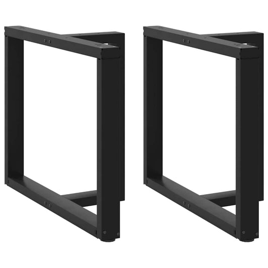 Black Steel T-Shaped Dining Table Legs 2pcs, Adjustable Height