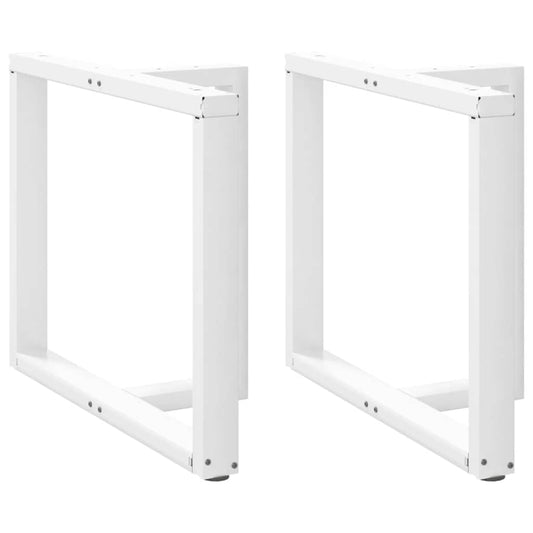 White T-Shaped Steel Dining Table Legs 2pcs, Adjustable Height 72-73 cm