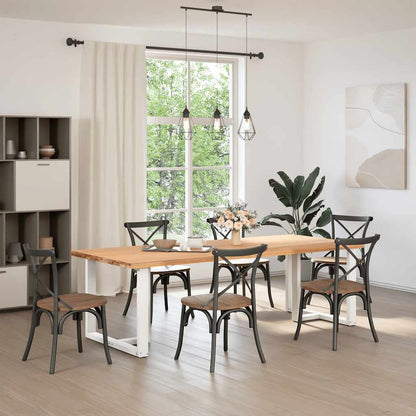 White T-Shaped Steel Dining Table Legs 2pcs, Adjustable Height 72-73 cm