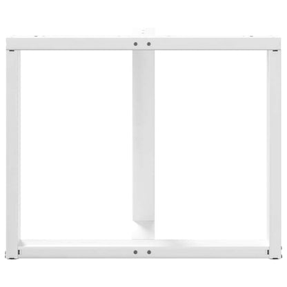 White T-Shaped Steel Dining Table Legs 2pcs, Adjustable Height 72-73 cm