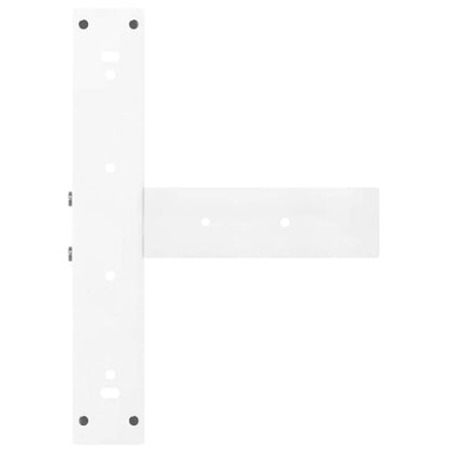 White T-Shaped Steel Bar Table Legs 2 pcs - Adjustable Height