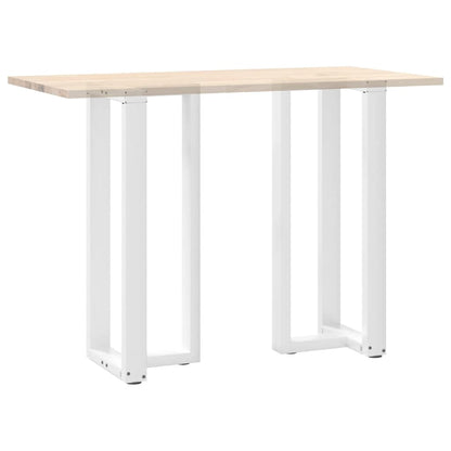 White T-Shaped Steel Bar Table Legs 2 pcs - Adjustable Height