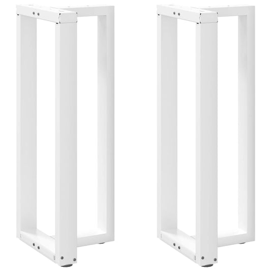 White Steel T-Shaped Bar Table Legs 2pcs, Adjustable Height, 50x35 cm