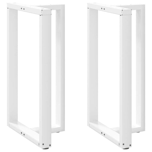 T-Shaped White Steel Bar Table Legs 2pcs, Adjustable 60x35x100-101cm