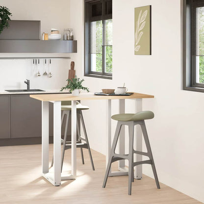 T-Shaped White Steel Bar Table Legs 2pcs, Adjustable 60x35x100-101cm