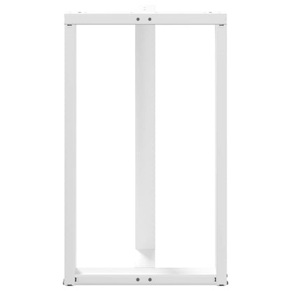 T-Shaped White Steel Bar Table Legs 2pcs, Adjustable 60x35x100-101cm