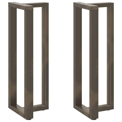Adjustable Black Steel T-Shaped Bar Table Legs 2pcs 40x35x110-111cm