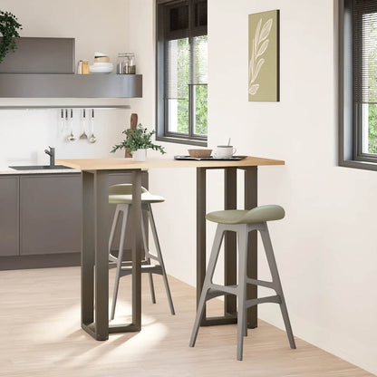 Adjustable Black Steel T-Shaped Bar Table Legs 2pcs 40x35x110-111cm