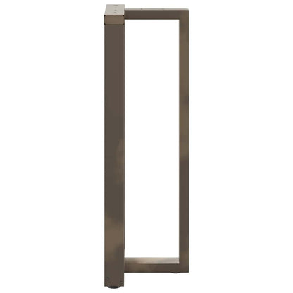 Adjustable Black Steel T-Shaped Bar Table Legs, Set of 2 (50x35x110-111cm)