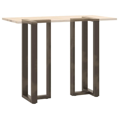 Adjustable Black Steel T-Shaped Bar Table Legs, Set of 2 (50x35x110-111cm)