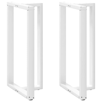 White Steel T-Shaped Bar Table Legs 2pcs, Adjustable Height, 60x35cm