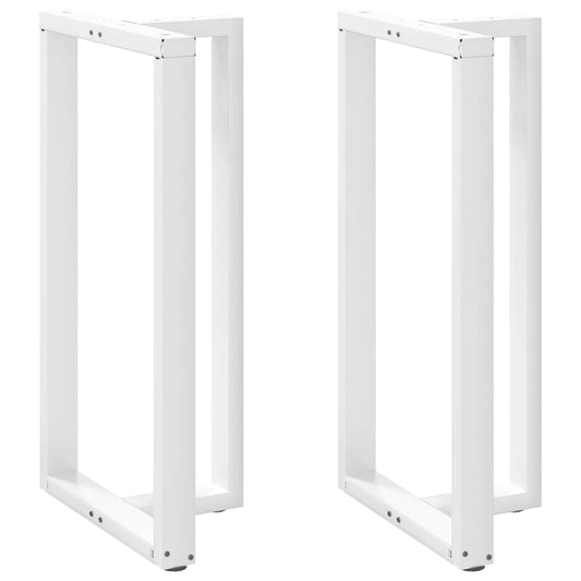 White Steel T-Shaped Bar Table Legs 2pcs, Adjustable Height, 60x35cm