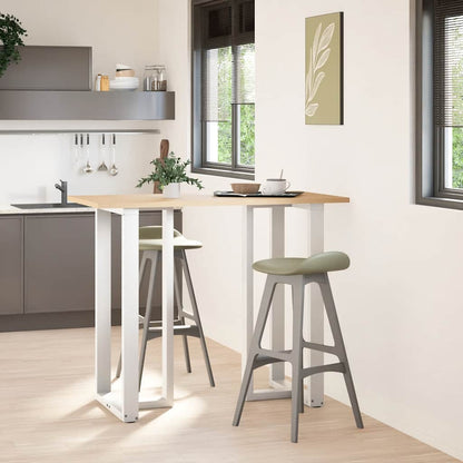 White Steel T-Shaped Bar Table Legs 2pcs, Adjustable Height, 60x35cm