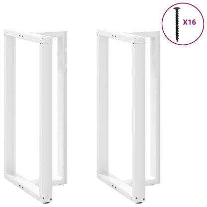 White Steel T-Shaped Bar Table Legs 2pcs, Adjustable Height, 60x35cm