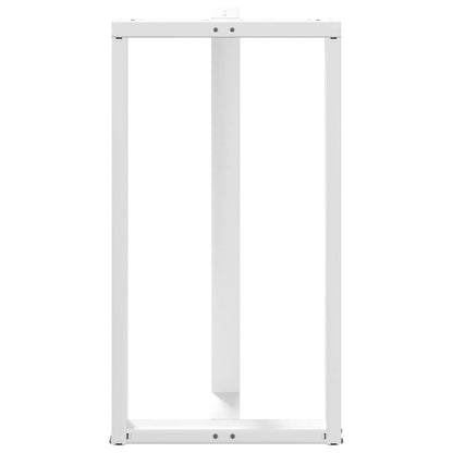 White Steel T-Shaped Bar Table Legs 2pcs, Adjustable Height, 60x35cm